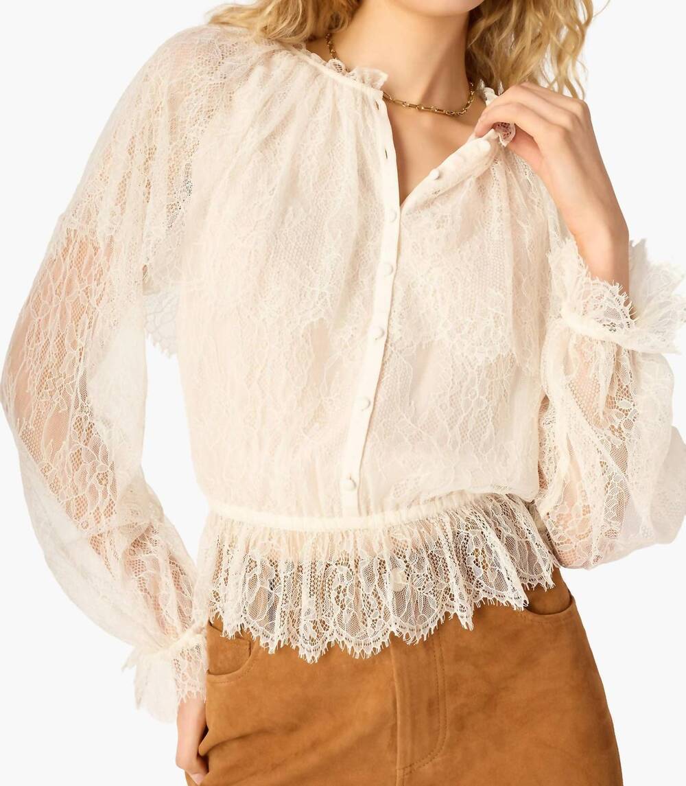 NEW CAMI NYC vitoria lace blouse in macadamia